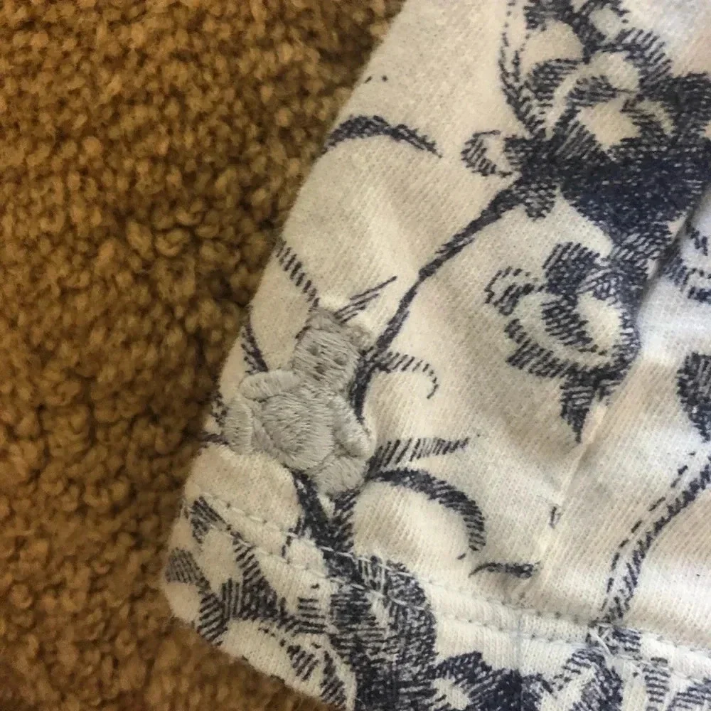 Baby gap blue girls floral flutter sleeve top 4 4t xs